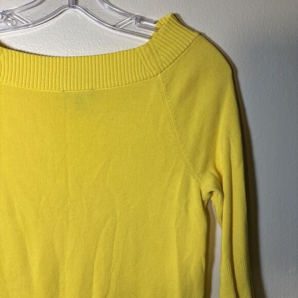 Talbots Petites Bell 3/4 Sleeve Knit Tunic Top Women's Size Small Bright Yellow - Picture 11 of 16